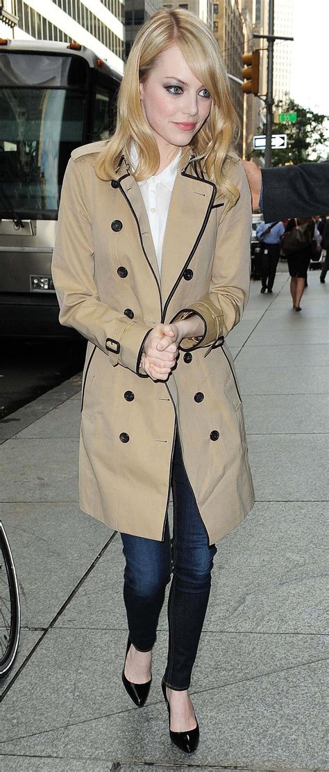 emma stone burberry|Inside Emma Stone's Chic Wardrobe: From Burberry Jackets to .